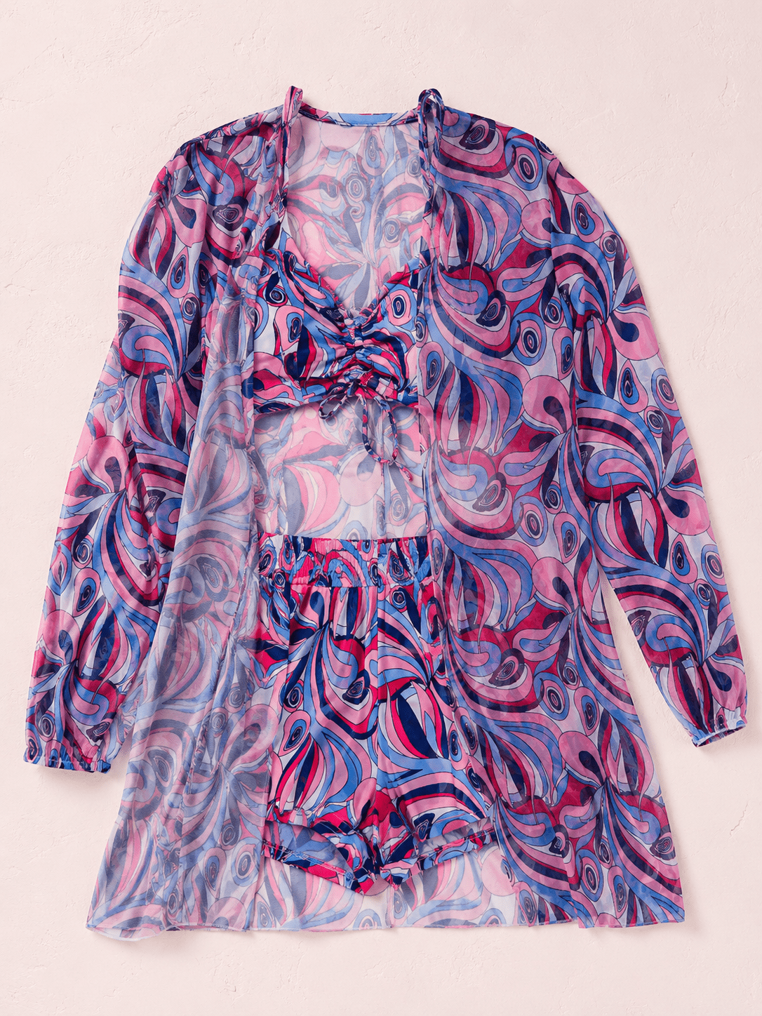THE NOVA — The 3 - Piece Fuchsia & Violet Set - Nyra's swimwear