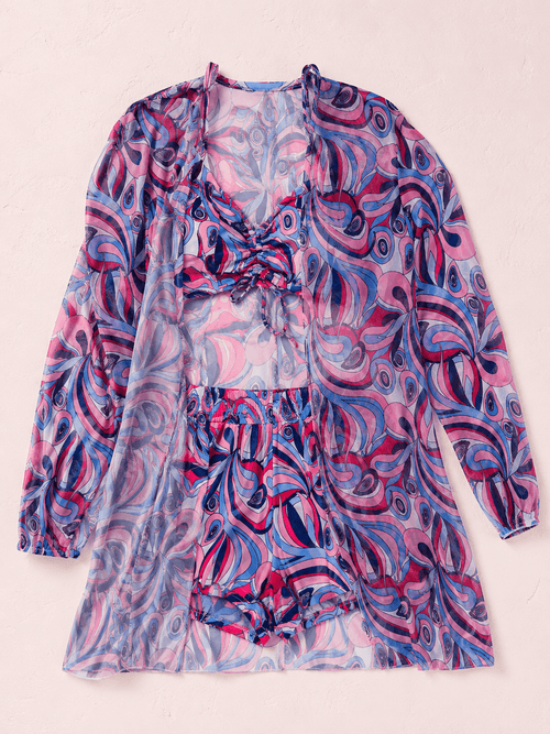 THE NOVA — The 3 - Piece Fuchsia & Violet Set - Nyra's swimwear